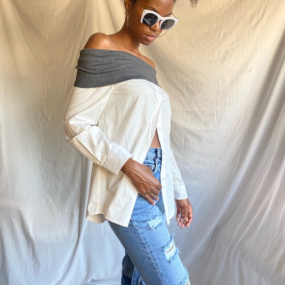 Off the shoulder white top - Picture 3 of 8
